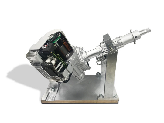 현대모비스가 세계 최초로 개발한 자율주행용 첨단 조향 장치. <현대모비스 제공>